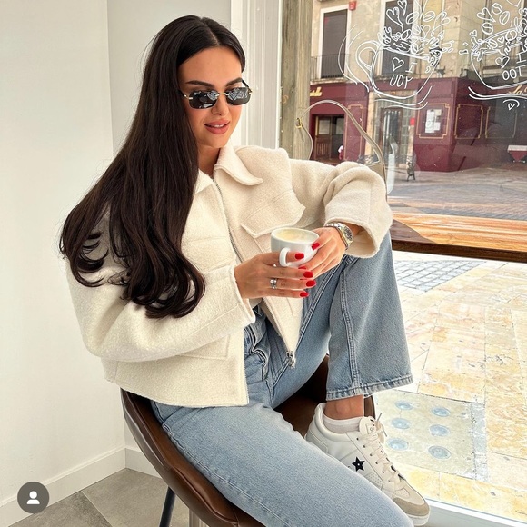 ZARA CROPPED BOUCLÉ JACKET - Picture 2 of 4